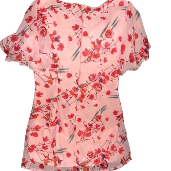 ✨ Flutter Sleeve Mini Dress In Poppy Print-multi✨ - Picture 3 of 4